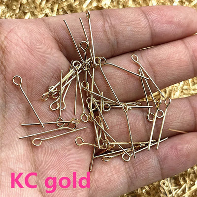 New 16 18 20 22 24 26 28 30 32mm Eye Head Pins Classic 6 Colors Plated Eye Pins for Jewelry Findings Making DIY Accessories