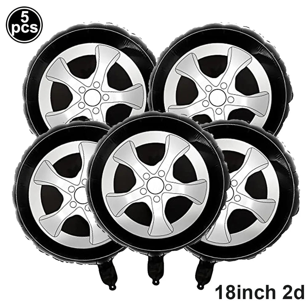 Racing Car Theme 3-Tier Round Cardboard Cupcake Stand  Cars Birthday Party Tablecloth Black and White Checkered Decor Supplies