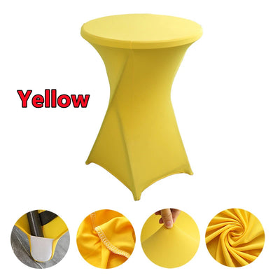 2/1PC Height Stretch Round Tablecloth Cocktail Table Cover Spandex Table Cloth Bar Hotel Party Wedding Elastic Table Cloth Decor