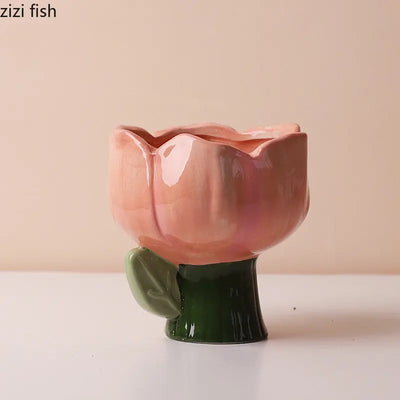 Cartoon Animal Ceramic Flower Pot Succulent Flowerpot Desktop Small Plant Pot Garden Pots Garden Supplies Potting Decoration