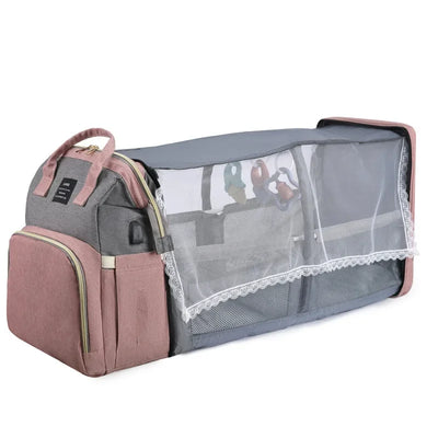 Mommy Bag Mosquito-Proof Multi-Functional Folding Crib Bottle Bag Travel Large-Capacity Dry And Wet Separation Mother Baby Bag