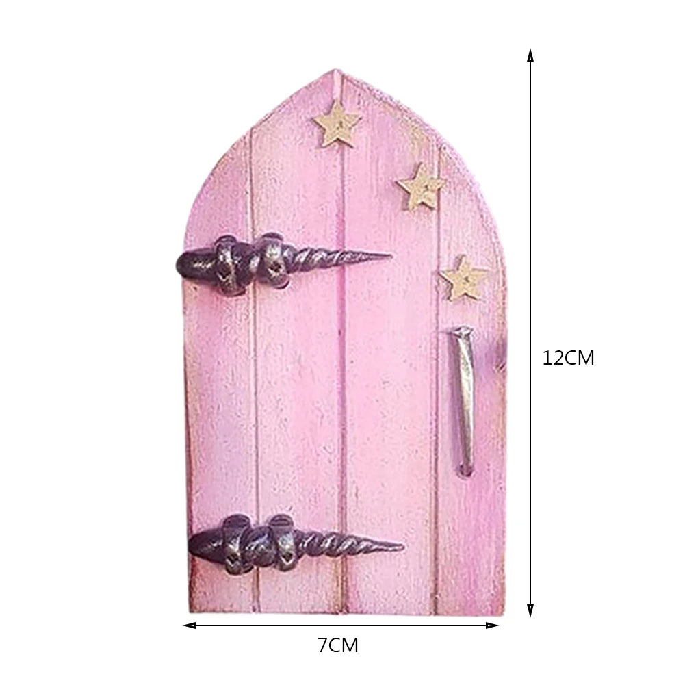 6 PCS Wood Miniature Fairy Gnome Window Door Elf Home Creative Yard Art Sculpture for Yard Art Tree Sculpture Fairy Garden Decor