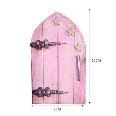 6 PCS Wood Miniature Fairy Gnome Window Door Elf Home Creative Yard Art Sculpture for Yard Art Tree Sculpture Fairy Garden Decor
