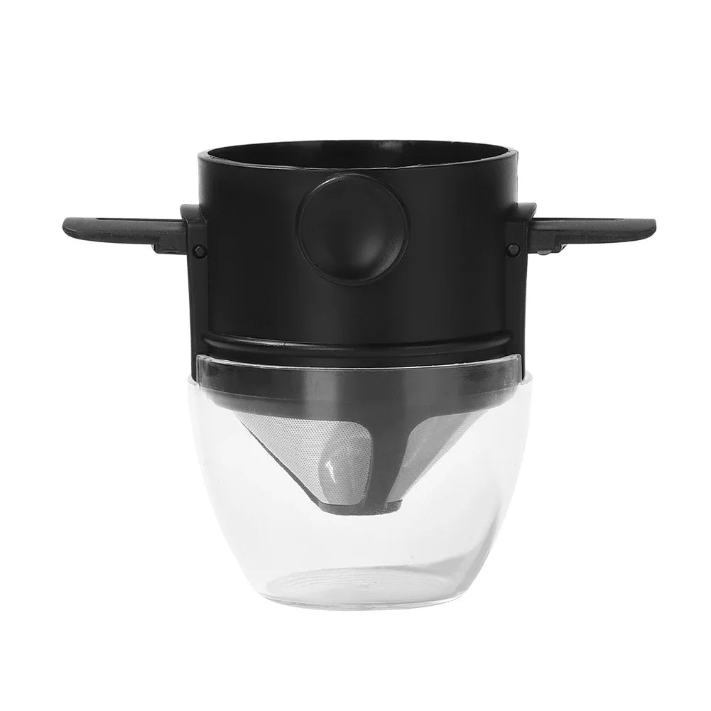 Coffee Filter Set Stainless Steel Drip Coffee Holder Funnel Portable Reusable Tea Infuser Stand Paperless Pour Coffee Dripper