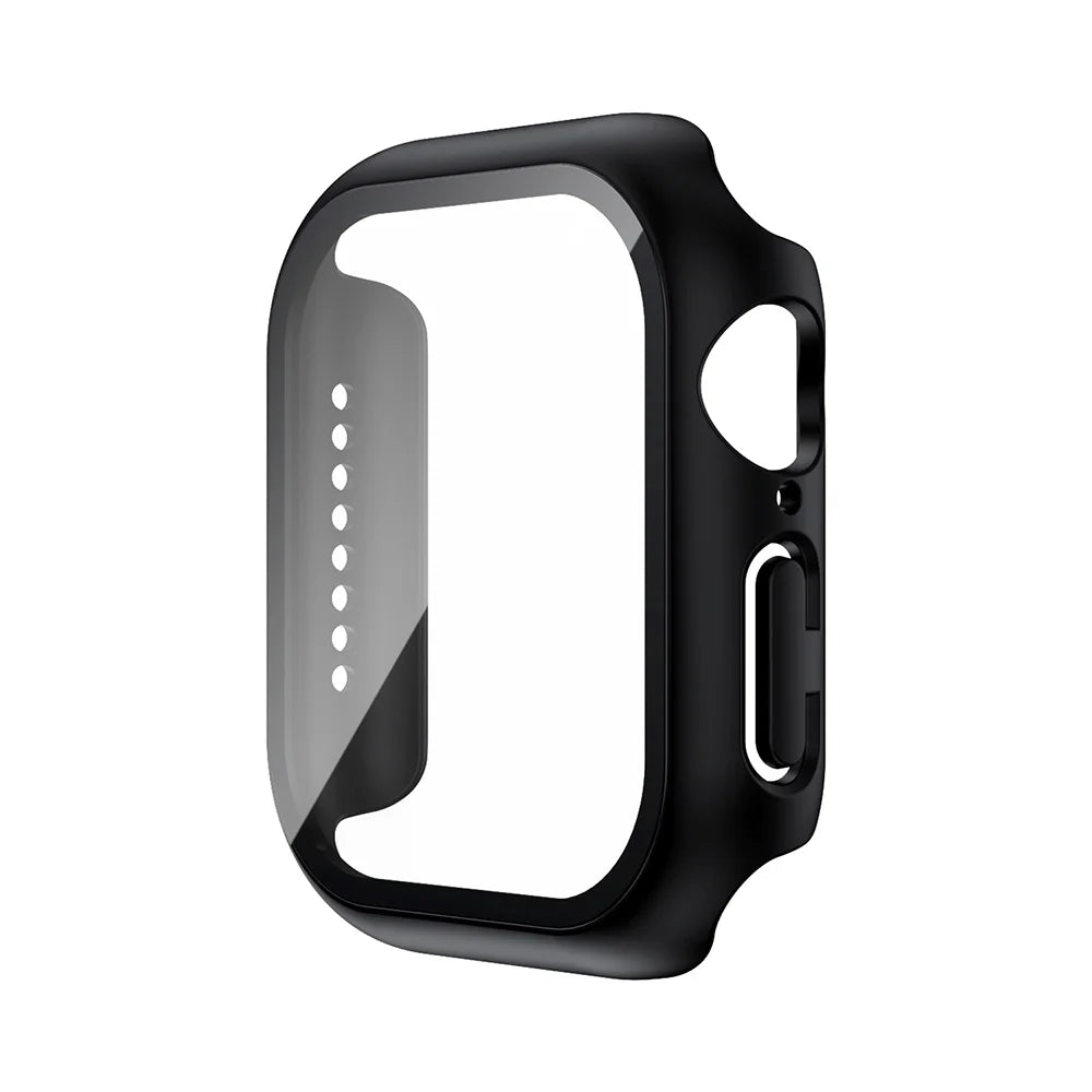 Tempered Glass+Case For Apple Watch 38mm 40mm 41mm 42mm 44mm 45mm 46mm Screen Protector Protective Cover iWatch 10 8 7 9 6 SE 5