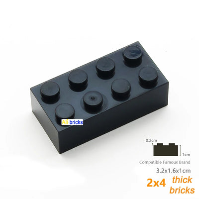 80pcs Bulk Building Blocks Thick Figures Bricks 2x4 Dots Educational Creative Size Compatible With 3001 Plastic Toy for Children