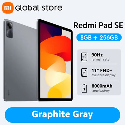 2025 Global Version Redmi Pad SE 128GB / 256GB Snapdragon® 680 Mi Tablet Quad speakers Dolby Atmos® 90Hz 11" Display 8000mAh