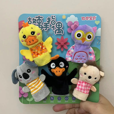 Children Animal Education Dolls Baby Finger Plush Doll kids Hand finger puppets Toy Teaching Aids Boys Girls tell story material