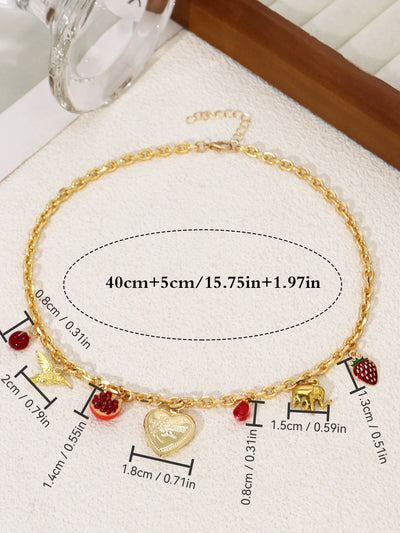 Creative Stainless Steel Starfish Flower Pendant Golden Color Necklace Ladies Charm Fashion Exquisite Jewelry