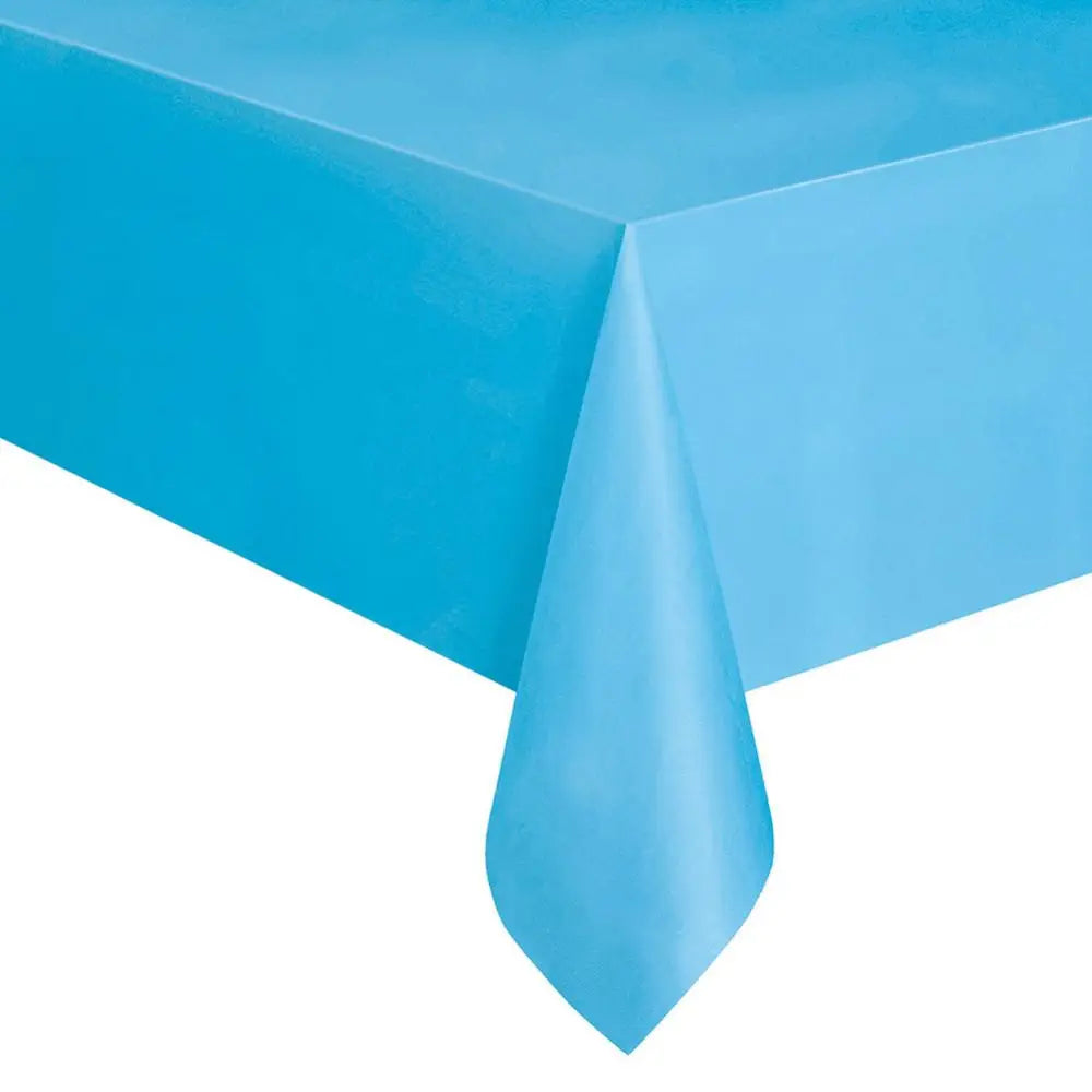 Disposable Plastic Party Wedding Tablecloth Set Catering Meal Tableware Table Cloth Rectangular Solid Color Table Cover Decor