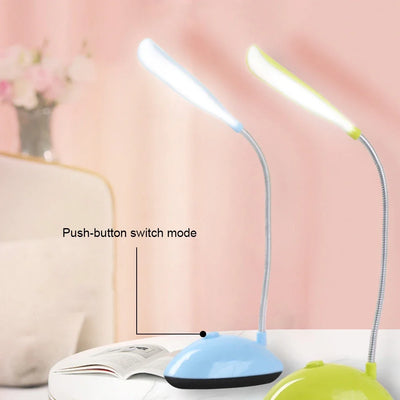 Battery Operated LED Reading Night Lamp Flexible Table Light Foldable Switch Desk Working Study Light For Kids Student Office
