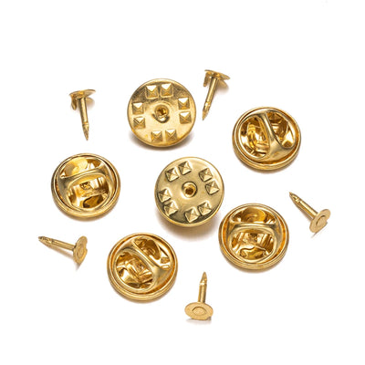100pc Metal Locking Pin Back Brooch Badge Holder Lapel Base For DIY Jewellery Material Making Supply Craft Accessories Handmade