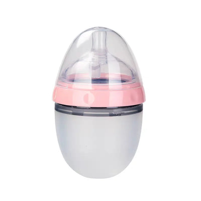 New 0-36 months baby nano-silicone bottle 240ml 150ml with handle Breastmilk-like design Soft milk pulling