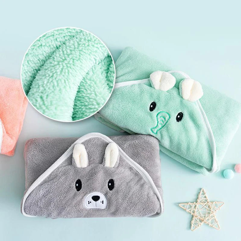 Baby Bath Towel Baby Towel Newborn with Hood Cartoon Coral Fleece Infant Towels Blanket Newborn Baby Bathrobe Infant Babys Stuff