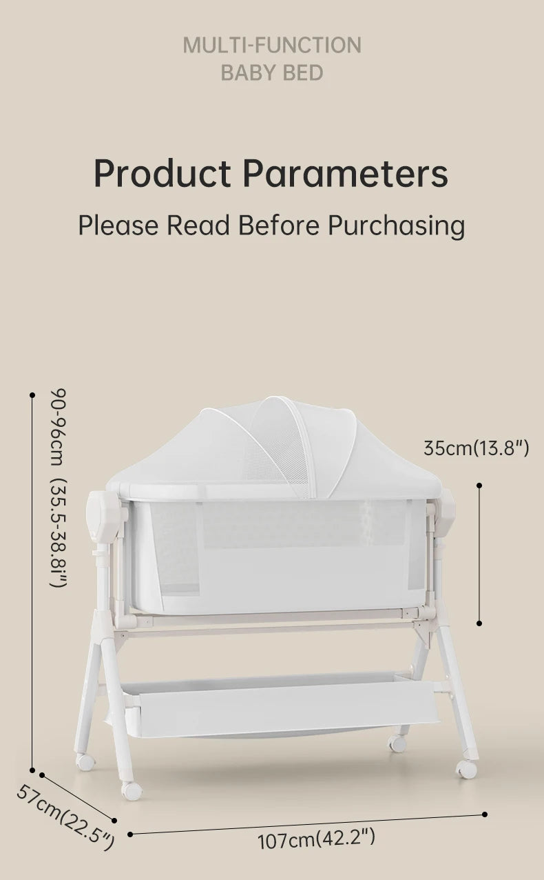 AUTOMATIC ROCKING NEWBORN CO-SLEEPER – PORTABLE BABY BASSINET & INFANT BEDSIDE SLEEPER CRIB, UNISEX TRAVEL BED