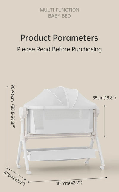 Automatic Rocking Bassinet, Baby Cribs, Infant Beside Sleeper, Newborn Co-Sleeper,Unisex Baby Sleeping Bed, Portable Travel Crib