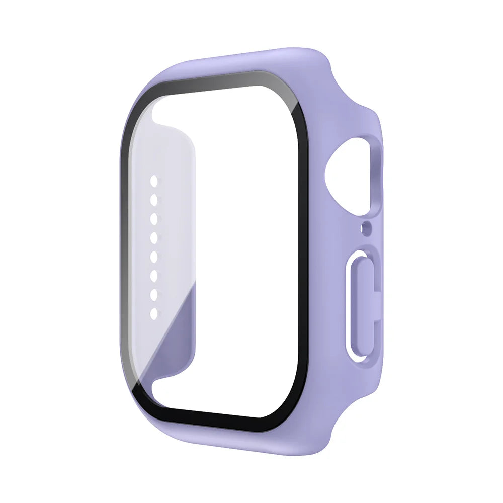Tempered Glass+Case For Apple Watch 38mm 40mm 41mm 42mm 44mm 45mm 46mm Screen Protector Protective Cover iWatch 10 8 7 9 6 SE 5