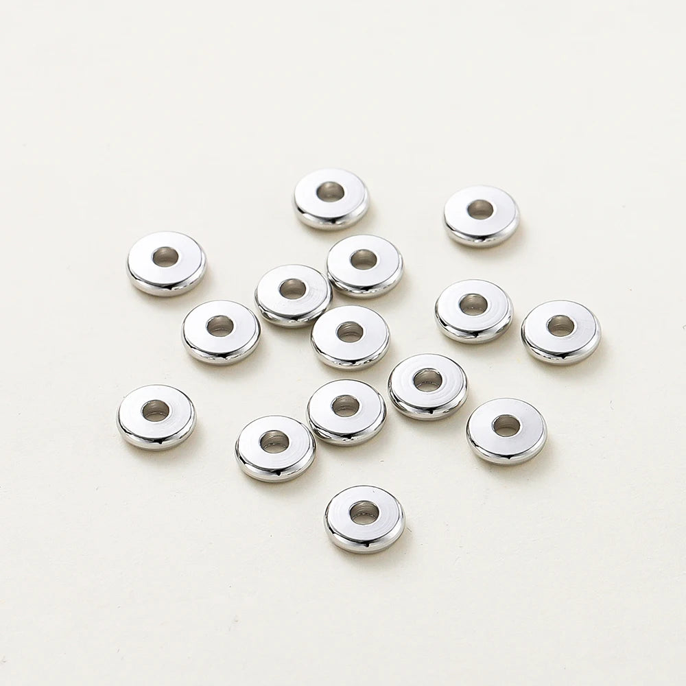 14K/18K Gold Plated 10-30Pcs 3/4/5/6/8mm Spacer Beads for DIY Necklace Bracelet Jewelry Making Supplies Accessories Wholesale