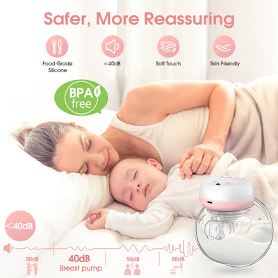 Electric Wearable Breast Pump 1200mAh USB Chargable Silent Milk Extractor Painless Automatic Milker Comfort Breastfeeding