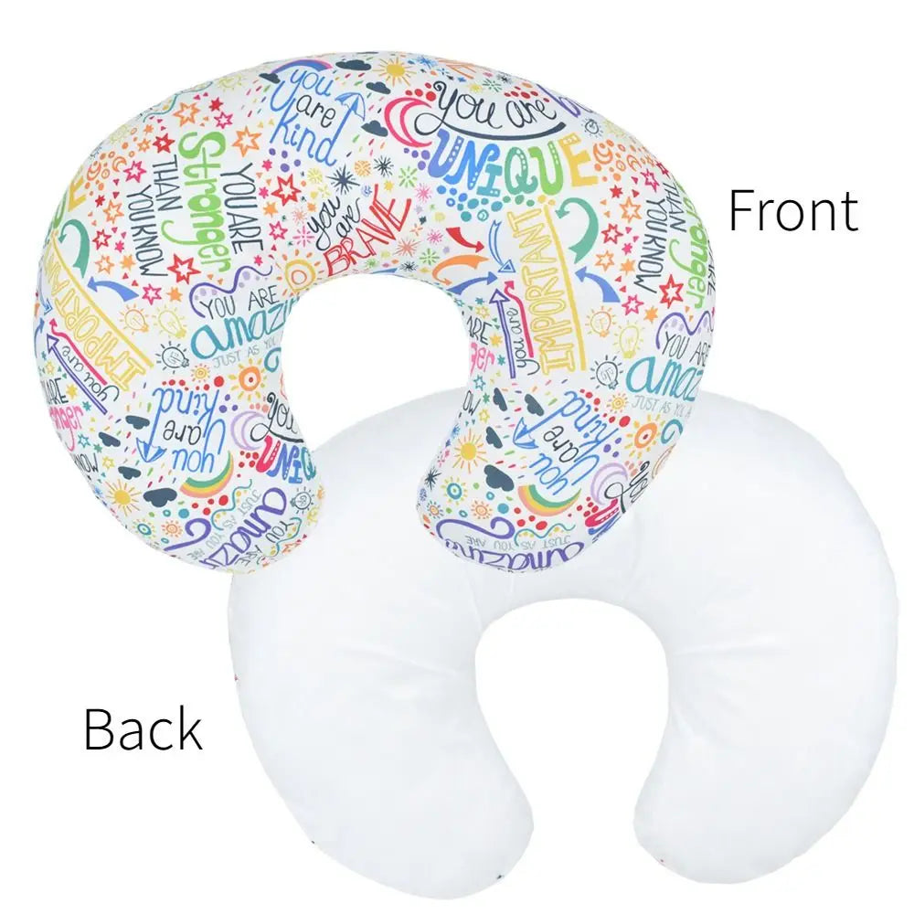 U-Shaped Baby Nursing Pillow Cover Stretchy Replaceable Forest Floral Pillow Cover Skin-friendly Breathable