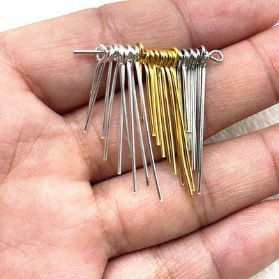 New 16 18 20 22 24 26 28 30 32mm Eye Head Pins Classic 6 Colors Plated Eye Pins for Jewelry Findings Making DIY Accessories