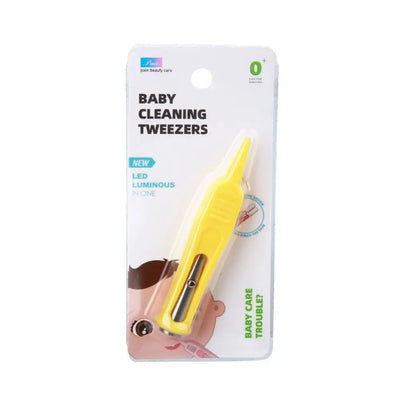 Safety Forceps with LED Light Baby Dig Booger Clip Infants Clean Ear Nose Navel Safety Tweezers Safe Forceps Cleaning Supplies