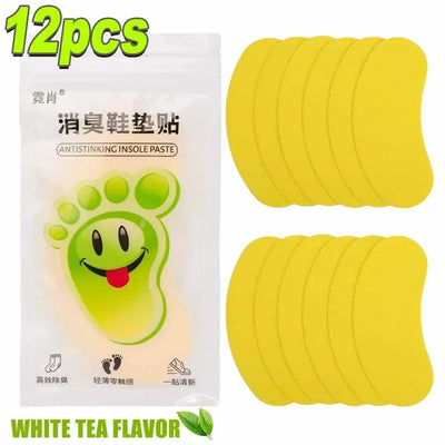 12/60pcs Shoes Odor Remover Deodorant Patch Lemon Athlete's Foot Soothing Insole Stickers Antibacterial Antiperspirant Foot Care