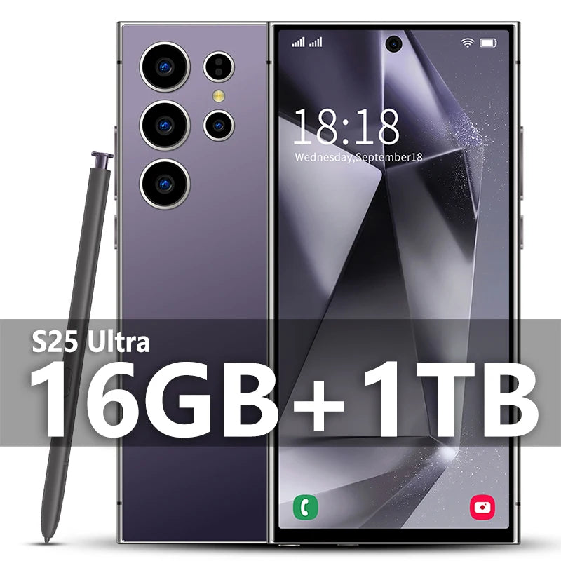 2025 New S25 Ultra Smartphone Original 7.3 Inch Celulares Android Moblie Phones Unlocked 5G Dual Sim Global Version CellPhones