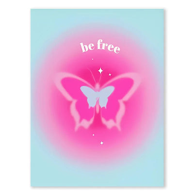Abstract Pink Purple Danish Pastel Love Heart Cherry Butterfly Poster Nordic Bedroom Wall Aesthetic Art Print Picture Room Decor