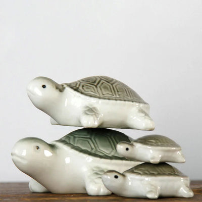 Garden Floating Ceramics Goldfish Creative Ceramic Underglaze Color Hand-painted Turtle Ornament Fish Tank Floating Decor Crafts