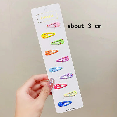 10pcs/set Cute Colorful Star Waterdrop Shape Hair Clips For Girls Children Lovely Hair Decorate Hairpins Kids Hair Accessories