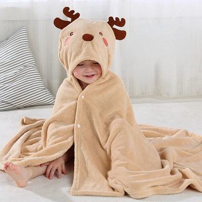 140x70cm Children's Cartoon Cloak Baby Hat Bath Towel Baby Bathrobes Bath Towel Cloak Quick Drying Bath Robe Hooded