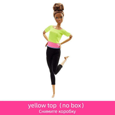 Original Barbie Dolls Made To Move Brunette Blonde Yoga 22 Joints Articulated Toys for Girls Genuine Barbie  Toys for Children