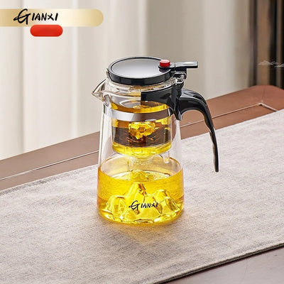 GIAMXI 700ML Transparent Glass Water Jug Cold Brew Portable Handle Coffee Heat Resistant Kettle Filterate Tea Kettle For Home