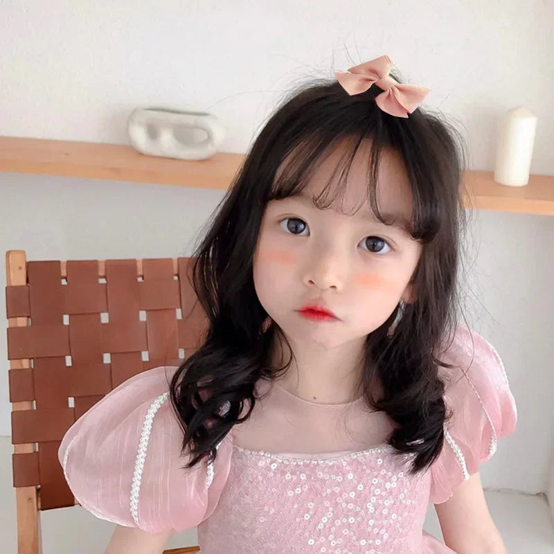 10Pcs/Set Big Bow Flower Elastic Hairbands Children Girls Sweet Hair Ties Fashion Headbands Hair Accessories Rubber Band For Kid