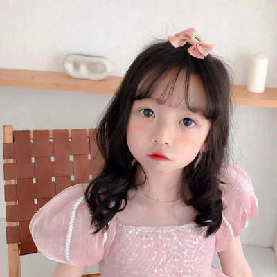 10Pcs/Set Big Bow Flower Elastic Hairbands Children Girls Sweet Hair Ties Fashion Headbands Hair Accessories Rubber Band For Kid