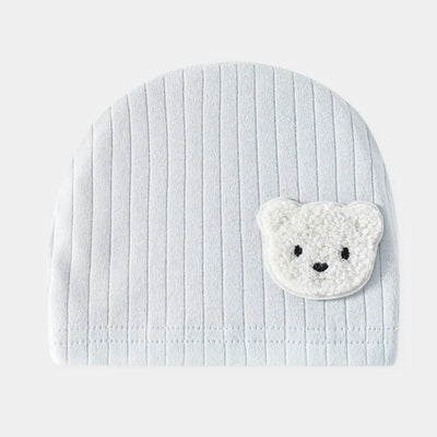 Soft Infant Beanies Caps Baby Hat Cartoon Bear Boneless Muslin Hat Newborn Headwear Windproof Spring Hat 0-3M Baby Hats