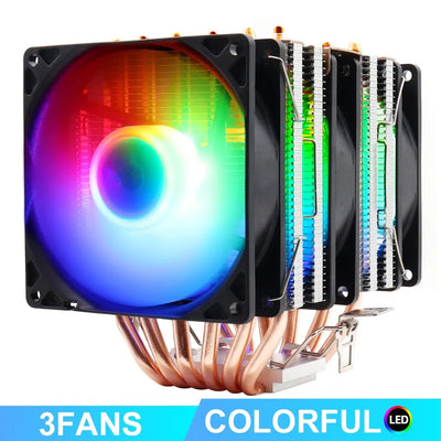 6 Heatpipes RGB CPU Cooler Radiator Silent PWM 4PIN 150W For Intel LGA 1150 1151 1155 1200 1366 2011 X79 X99 AM3 AM4 Ventilador