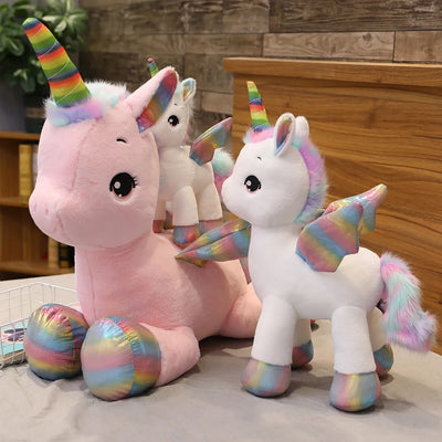 Huggable Soft Cute Unicorn Dream Rainbow Plush Toy High Quality Pink Horse Sweet Girl Home Decor Sleeping Pillow Gift For Kids