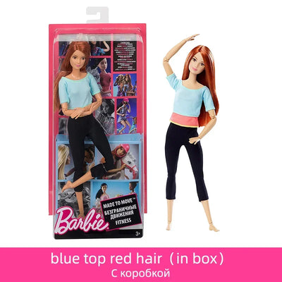 Original Barbie Dolls Made To Move Brunette Blonde Yoga 22 Joints Articulated Toys for Girls Genuine Barbie  Toys for Children