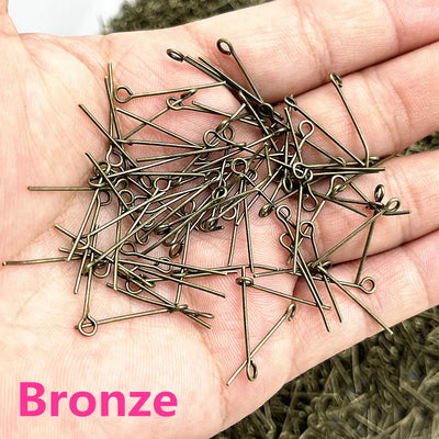 New 16 18 20 22 24 26 28 30 32mm Eye Head Pins Classic 6 Colors Plated Eye Pins for Jewelry Findings Making DIY Accessories