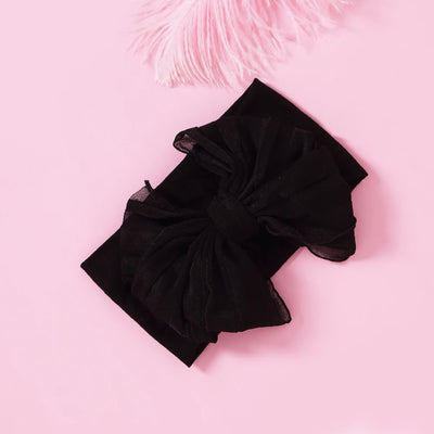 Bow Baby Headbands For Newborn Soft Elastic Nylon Hair Bands Ruffle Bow Infant Headband For Kid Girl Headwear Hair Accessories