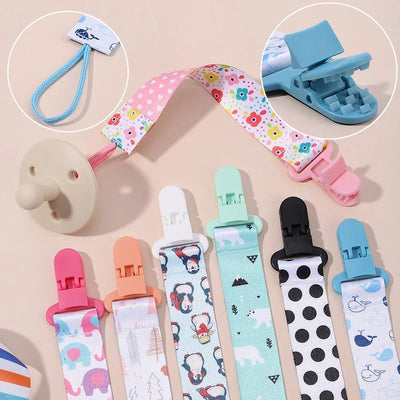 1PC BABY CARTOON PACIFIER CLIP CHAIN WITH FIXED BUTTON, ANTI-DROP BUCKLE STRAP, SOOTHER CHAIN FOR BABY FEEDING GIFT