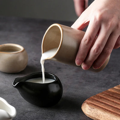 Ceramic Milk Jug Milk Pitcher Cup Creamer Syrup Frothing Dispenser Afternoon Tea Cafe Coffee Maker Tools Coffeeware