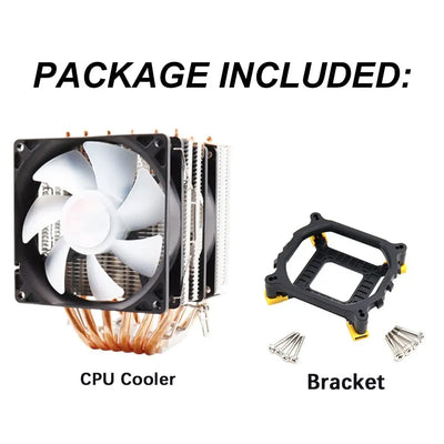 6 Heatpipes RGB CPU Cooler Radiator Silent PWM 4PIN 150W For Intel LGA 1150 1151 1155 1200 1366 2011 X79 X99 AM3 AM4 Ventilador