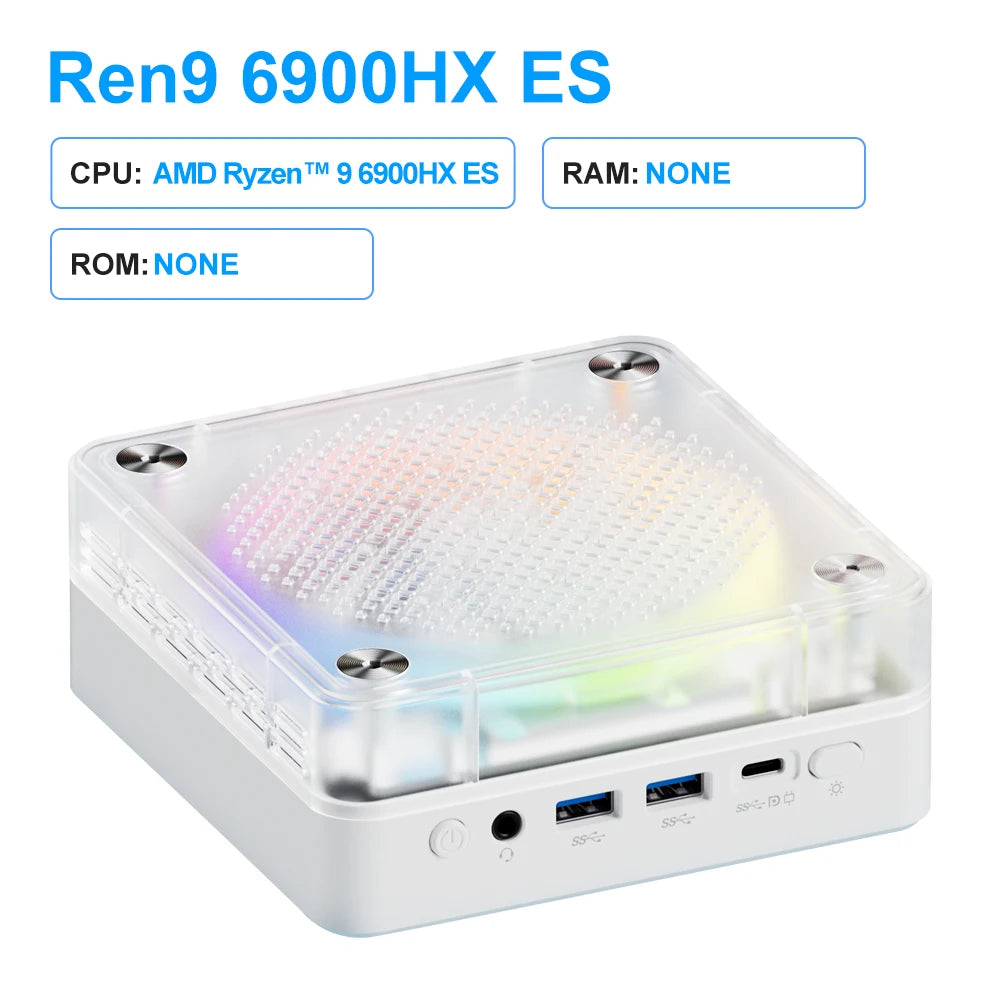 Genmachine New R9 6900HX ES Mini PC Windows 11 Ryzen WiFi 6 Gaming PC Supprot DDR5 4800MHz Ram Display Diy Gaming Computer