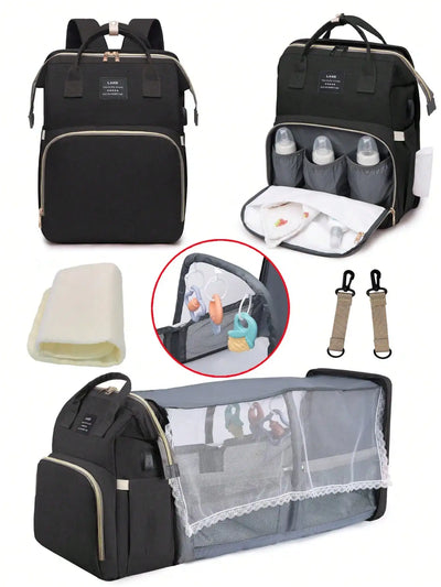 1pc Baby Diaper Bag Backpack with Changing Station, Multifunction Portable Waterproof Large CapacityTravel Baby Bags for Mom