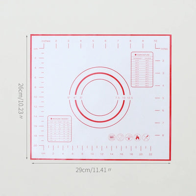 Silicone Baking Mat with Measurement Non Stick Non Slip Dough Rolling Fondant Pastry Mat Pie Crust Pizza Cookies Baking Tools