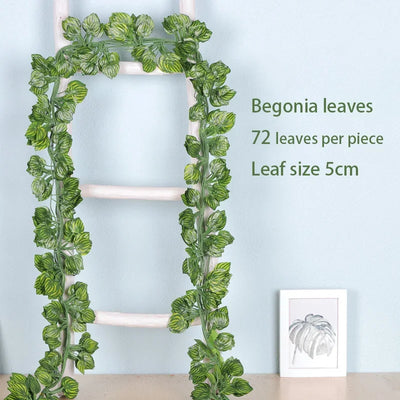 24M Artificial Plants False Leaves Home Decor Fake Foliage Vine Home Garden Decoration Wedding Party Wall Hanging Decorations