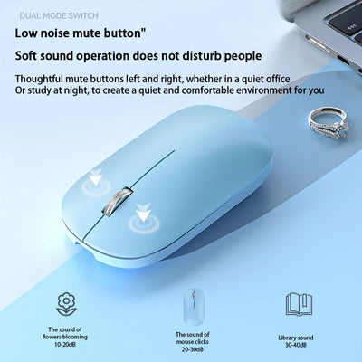 Xiaomi Bluetooth Wireless Mute Mouse Dual Mode Dpi Adjustable 2.4g Type C Rechargeable Silent Ergonomic Portable Office Mouse